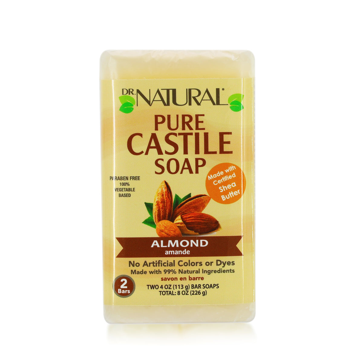 Dr Natural Pure Castile Bar Soap Almond 2 Pack Free Shipping Lifetogo 3614